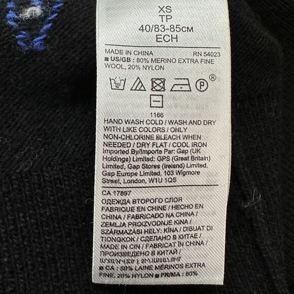 Banana Republic Italian Merino Blend Novelty Star Print Sweater Size XS - Picture 10 of 11